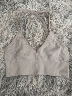Seamless Ribbed Nude sports bra